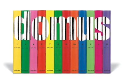 Twelve volumes of Domus cover 75 years of design.