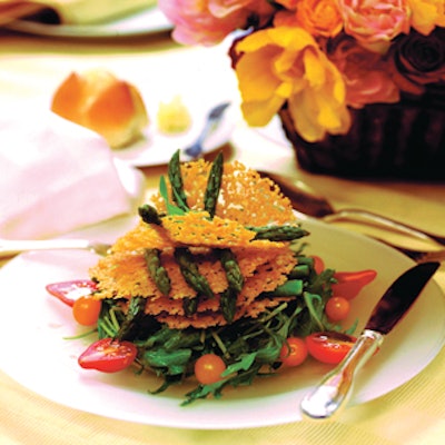 Canard Inc. reinterprets a Napoleon as an asparagus salad.