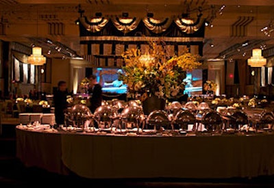 Wolfgang Puck’s buffets included Philly favorites like cheesesteak sandwiches.