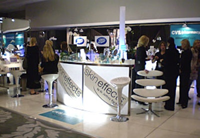 CVS’s booth at Access Hollywood’s event had a sleek look with a mirrored wall.