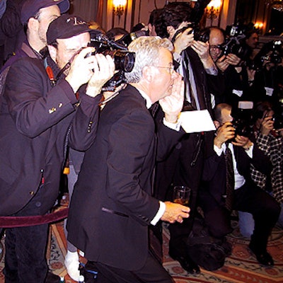 Russ Patrick from the Hallmark Hall of Fame directed the celebrities to smile for the cameras.