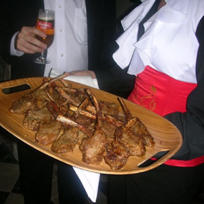 As part of the event's tapas menu, lamb chops were passed butler-style throughout the night.