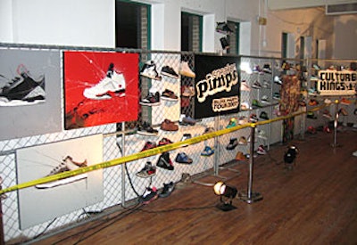 More than 500 custom-designed shoes were on display, courtesy of urban footwear brand Sneaker Pimps.