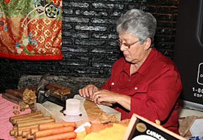 Cigar rollers from Camacho Cigars were part of the festivities for Deportes’ (the Spanish-language ESPN network) Saturday night party at South Beach.