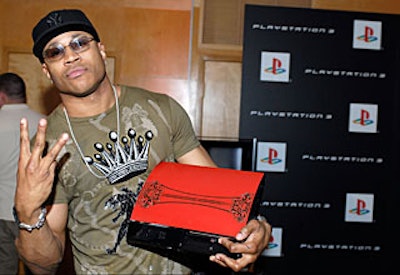 LL Cool J showed off his custom-etched Playstation3 at the Raleigh Hotel.