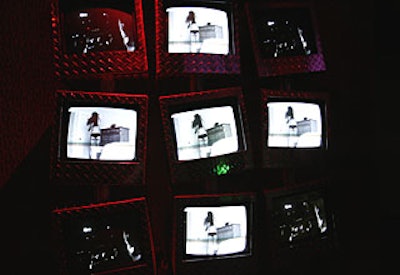 Vice-theme videos played on screens throughout Cameo at Vice the Party, including dressing-room footage.
