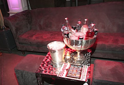 Copies of Hollywood Covered and iced Freedom Energy drinks were on hand for prom-goers who relaxed on plum-colored ultra suede sofas that lined the venue.
