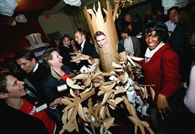 A genealogy tree adorned with paper babies signified an ancestry-related U.K. tourism campaign.