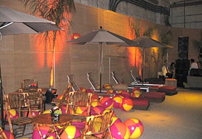 A deluxe soundstage got beachy decor.