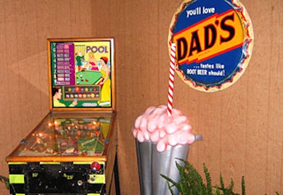 The sitcom-style room featured a pinball machine and root-beer floats.
