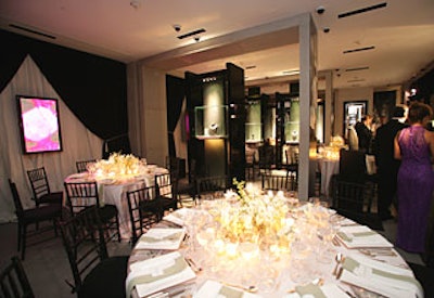 For the final dinner, Beahm transformed Van Cleef & Arpels’ Palm Beach boutique into a dining room. “It required taking everything out and draping the walls with black velvet to make the guests feel like they weren’t in a store,” he said.