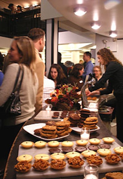 Dessert offerings included nut and chocolate tarts as well as good old-fashioned chocolate chip cookies.