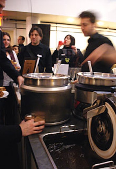 The bakery’s popular cocoa concoctions—served year-round—warmed up guests on a frigid evening.