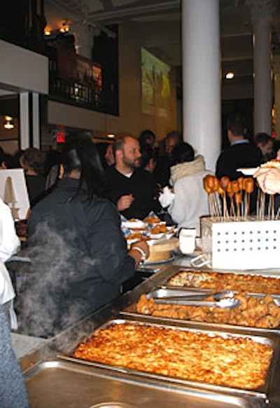 City Bakery laid out a delectable spread of mostly vegetarian fare; the mac and cheese was a hit, as were faux corn dogs and onion rings.