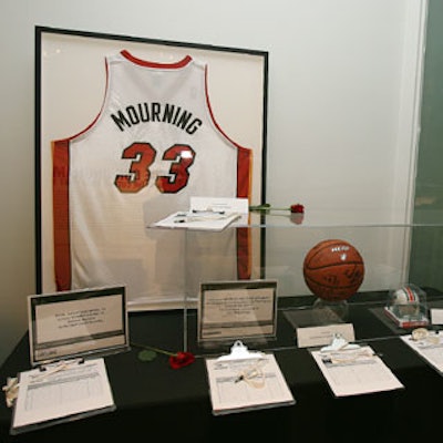 Mini football helmets, signed basketballs, and player jerseys were just some of the sports memorabilia present at MOCA's silent auction to benefit its permanent collection.