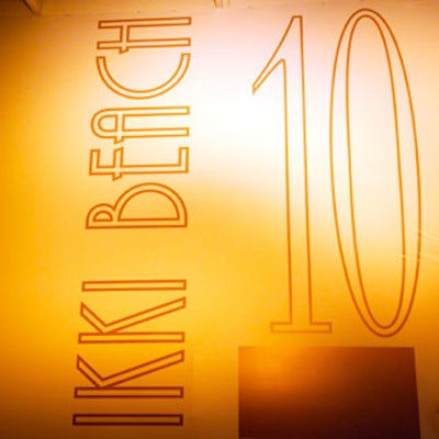The Pearl Restaurant & Champagne Lounge wall was painted up for the night with the words 'Nikki Beach' and the number 10.