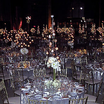 Table settings by Philip Baloun included crystal centerpieces donated by Swarovski.