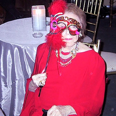 A masked Eleanor Lambert. She's still running her PR firm at age 98.