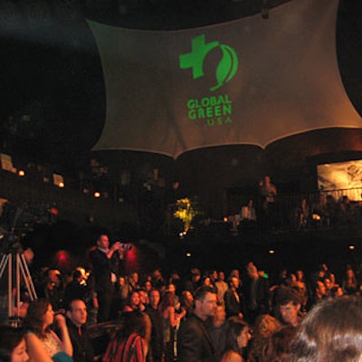 The Avalon balcony became the V.I.P. section with green art, furniture, and decorations.