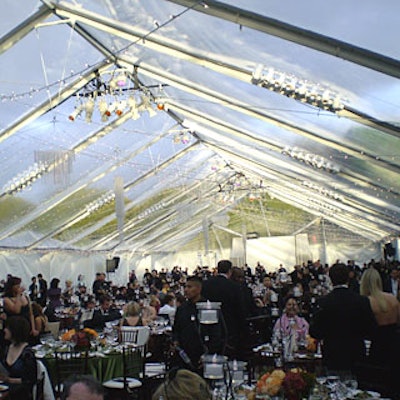 The viewing portion of AIDS Project L.A.´s Oscar dinner and after-party filled a clear-top tent behind the Abbey.