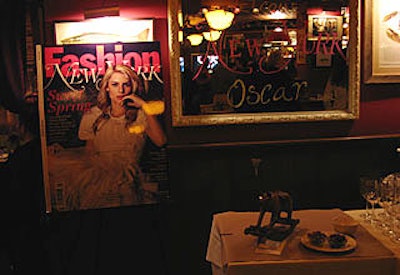 Staff from the Spotted Pig decorated mirrors inside the pub with New York's logo. Panasonic provided the plasma HDTVs.