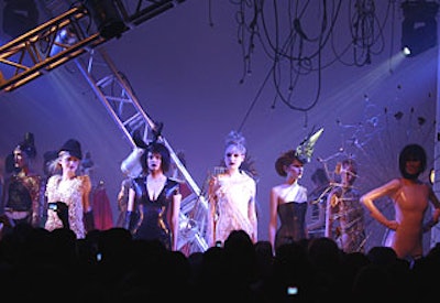 Patricia Field styled Swarovski's 'Runway Rocks' fashion show, which featured over-the-top crystal-encrusted designs from more than 20 fashion and costume designers.