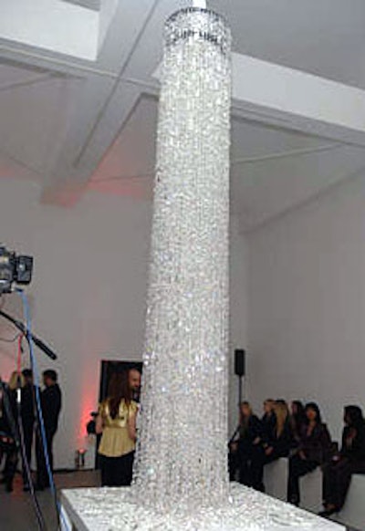 Swarovski crystals were used throughout Ace Gallery as decor accents.