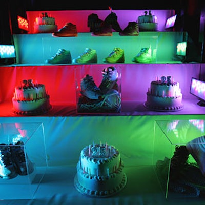 The Reebok celebration also launched the 25th anniversary Freestyle collection, which will include six limited-edition designs. Neon lights highlighted a display of the new shoes alongside birthday cakes.