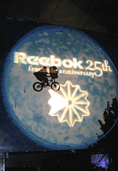 A Reebok 25th anniversary logo projected over a famous image from the movie E.T. was another 80’s reference. Drink options included the After School Special—grape Kool-Aid with tequila—and the Tangtini, a martini served in a glass with Tang on the rim.