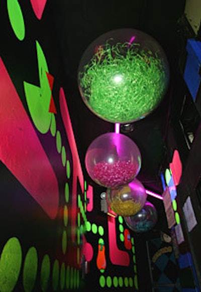 Balloons in the club’s entryway held brightly colored Reeboks and confetti to match.