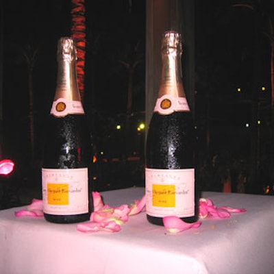 Veuve Clicquot Rosé was displayed—and consumed—in the 'Rose Lounge.'
