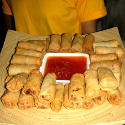 Passed appetizers included spring rolls, prepared by Setai.