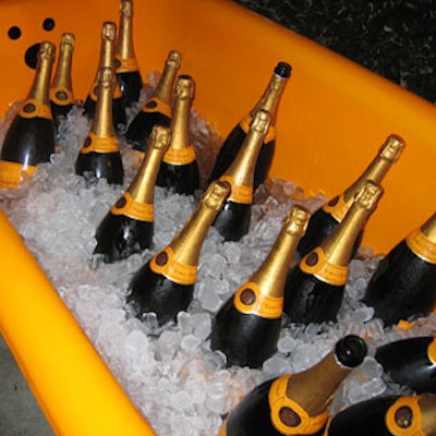 Numerous bathtubs were used to chill the champagne.