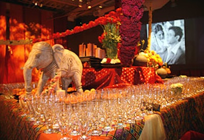 ABC Carpet and Home donated statues of the Hindu elephant god Ganesh and SC3 Group’s staff strung together flowers to set the scene.