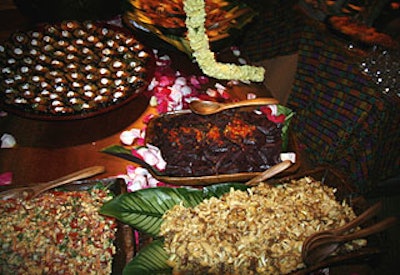 Guests noshed on an Indian-inspired menu of curries, masala-spiced delicacies, and papadam; in keeping with the event’s decor, servers wore kurtas.