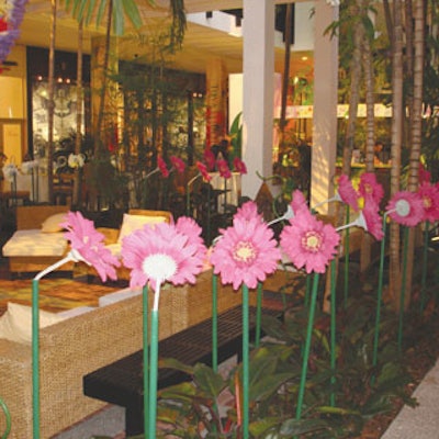 Colorful faux flowers were used throughout the Seasons Party.