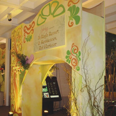 A custom-made wood archway marked the entrance to the Seasons Party's spring section.