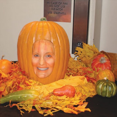 Pumpkin heads were part of the decor inside Neiman Marcus, where fall took place.