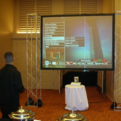 An Xbox 360 set-up in the hallway allowed guests to play football against the NFL pros in attendance.