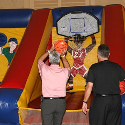 Inflatables in the rear of the room added a sporty touch to the Canon Florida Classic.