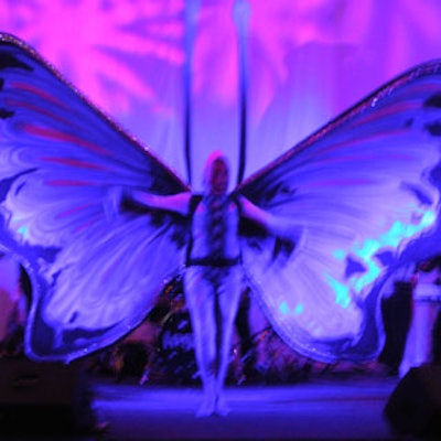 J Entertainment & Productions provided many forms of entertainment and visuals, such as this human butterfly.