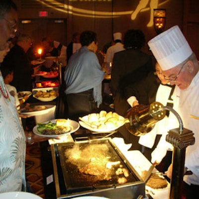 The Doral Golf Resort staff grilled Cuban-style flank steaks for the guests on-site.
