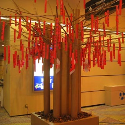 Good fortunes hung from the tree of fortune.