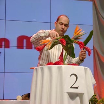 Designing Trendz' Craig Gruzd won the ever-popular Iron Florist competition.