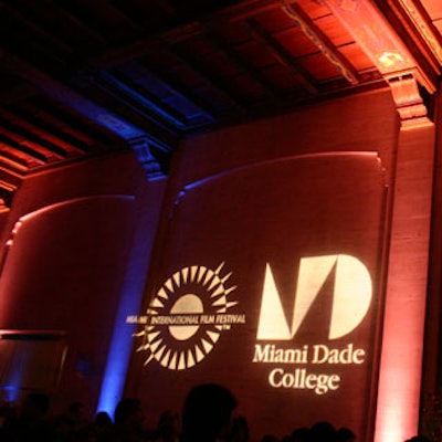 The festival logos were projected onto the walls for branding effect.