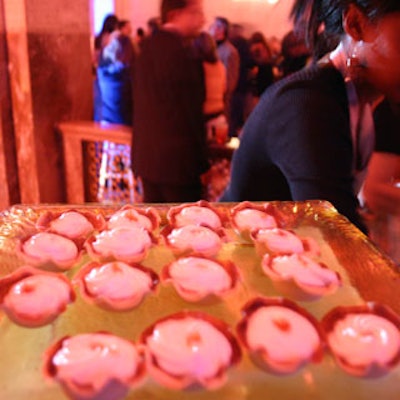 Desserts like these key lime tarts were passed at the event.