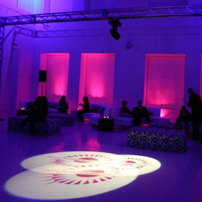 Lighting Design and Production projected the Film Festival's logo onto the white dance floor.