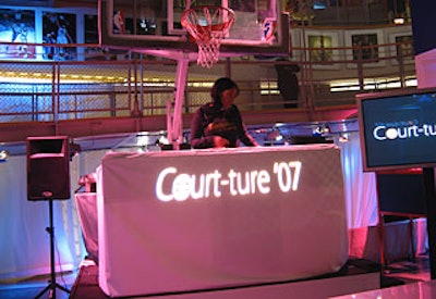 DJ Beverly Bond spun from a custom-built DJ booth on an elevated platform that overlooked the catwalk.
