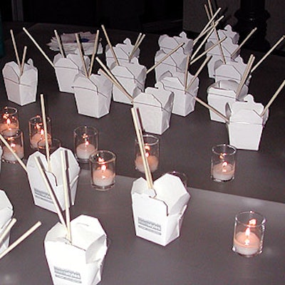 Match Catering's individual servings of pad thai came in small take-out containers with chopsticks.
