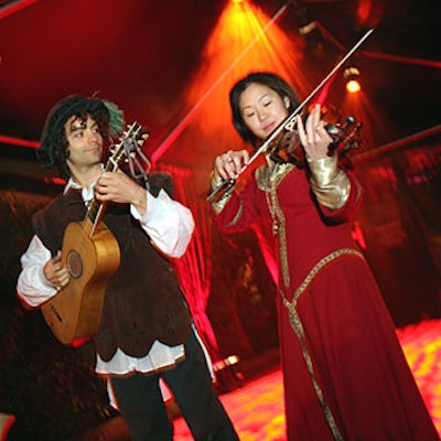Musicians from the Early Music Program at the Thornton School of Music at USC played for guests at the entrance to the party and the preceding screening for Showtime’s The Tudors.